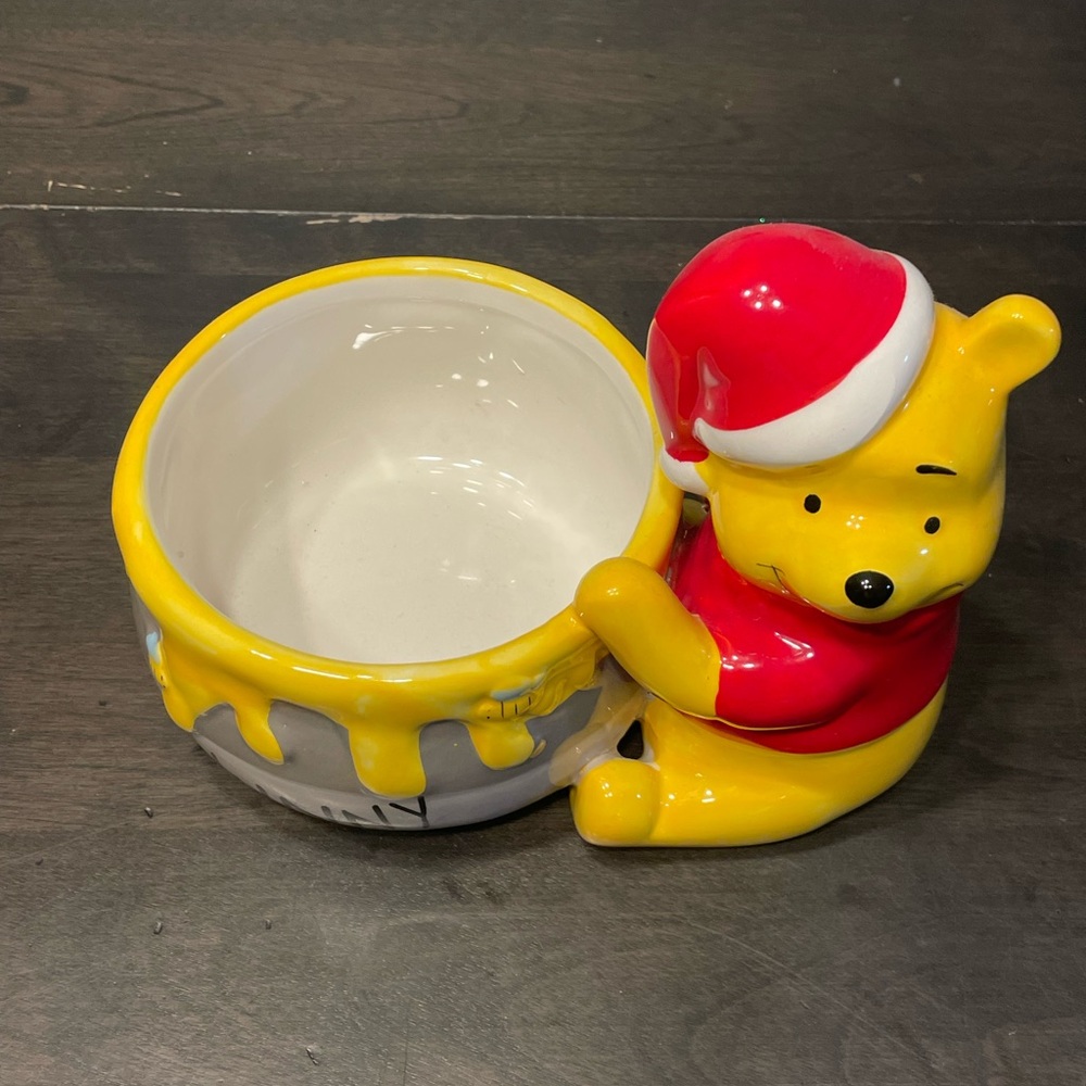Winnie the Pooh with Santa Hat Candy Bowl